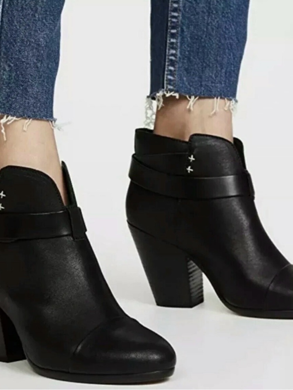 Rag & Bone Harrow Ankle Boots Booties Black Leather